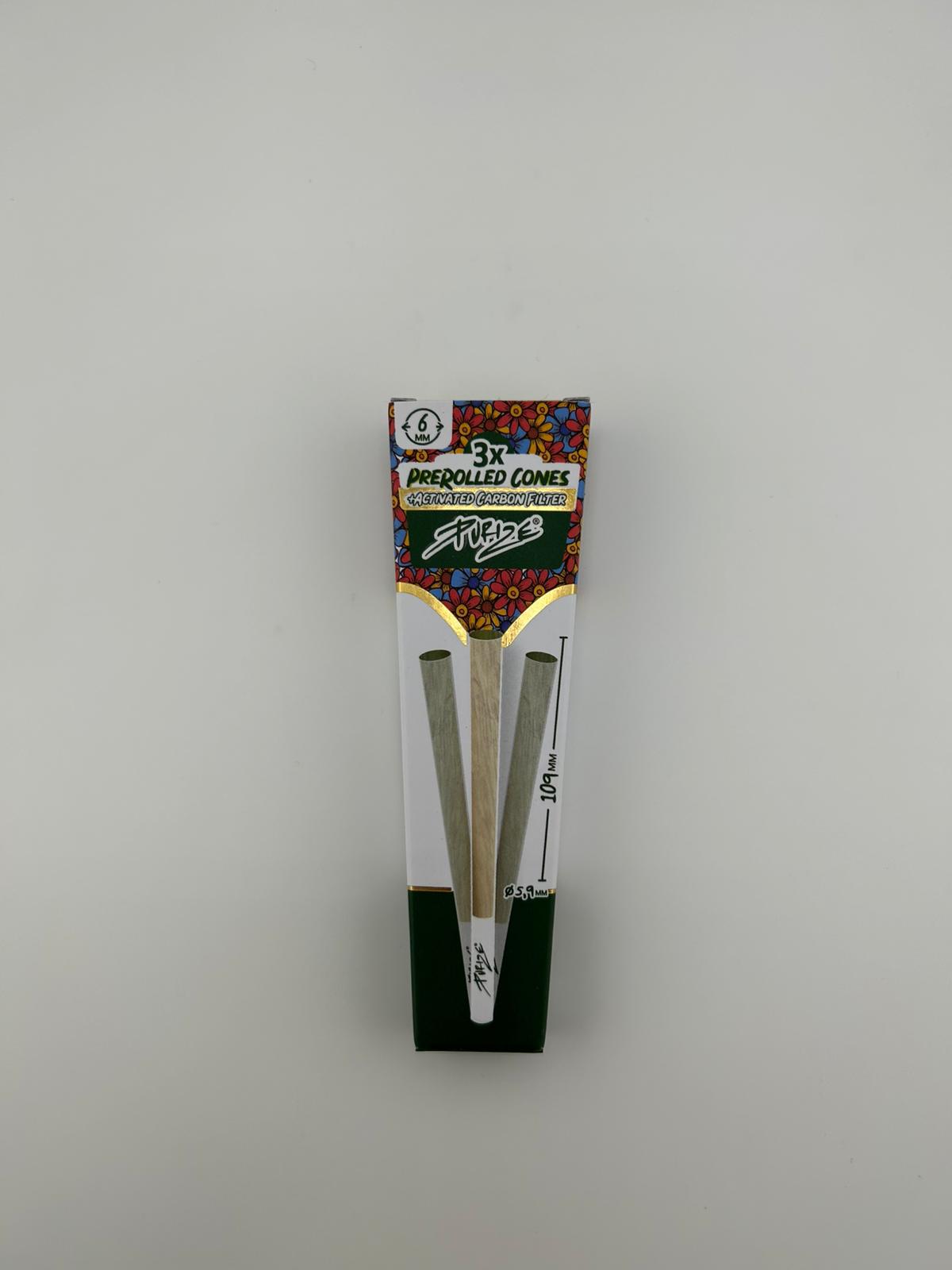 Purize 3x Pre-Rolled Cones mit Aktivkohlefilter